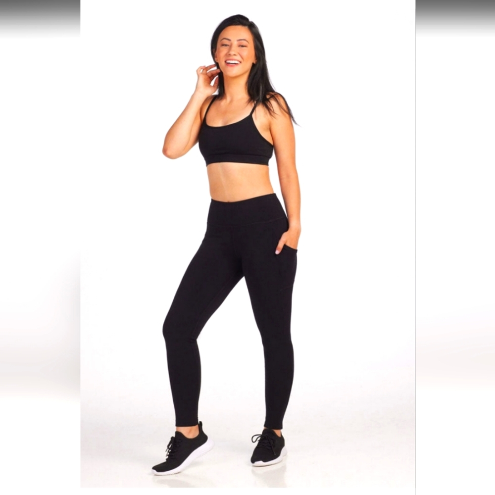 Woolx EUC Black Piper Heavyweight Merino Wool Pocket Leggings XL